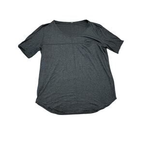 Lululemon Women's Grey Striped Loose Fit Pocket Tee